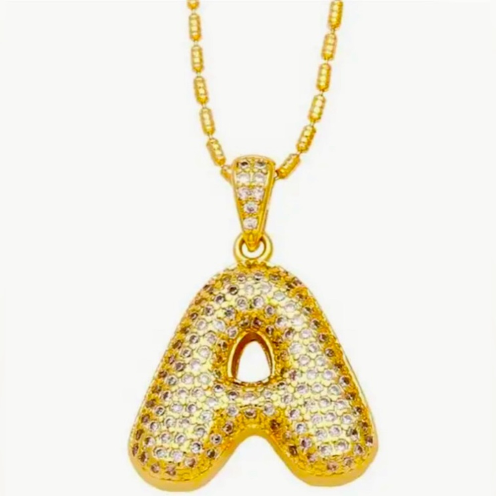 Bubble letter necklace for women